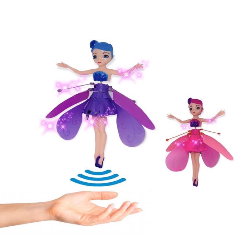 Boneca Fada Voadora com Sensor ou Controle de Mão - Brinquedo Drone Fadinha Mágica
