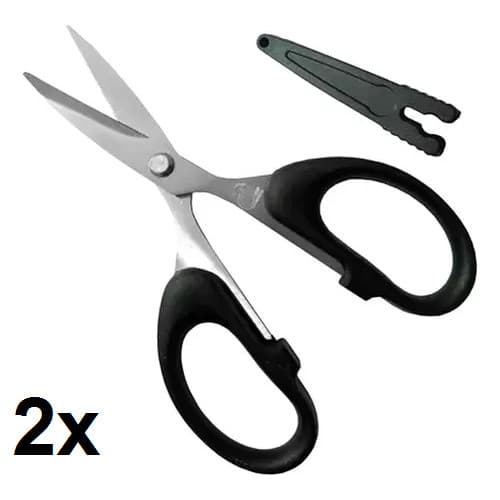 Kit 2 Tesoura Serrilhada Em Inox 12cm Corta Multifilamento