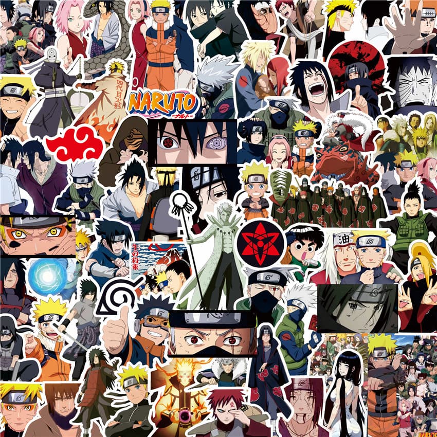 80 Pçs/Set ❉ Adesivos Naruto De Decalques De Doodle De Moda Faça Você Mesmo