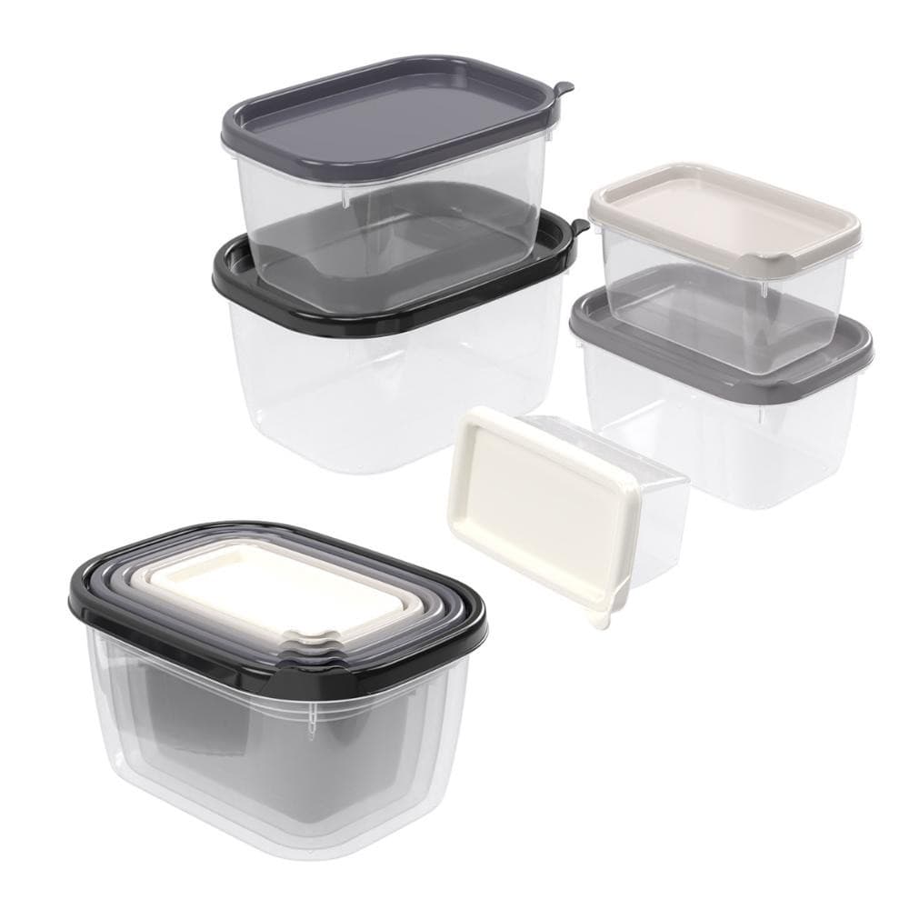 Kit Potes Encaixáveis Conect Plástico Tons Neutros Plasútil