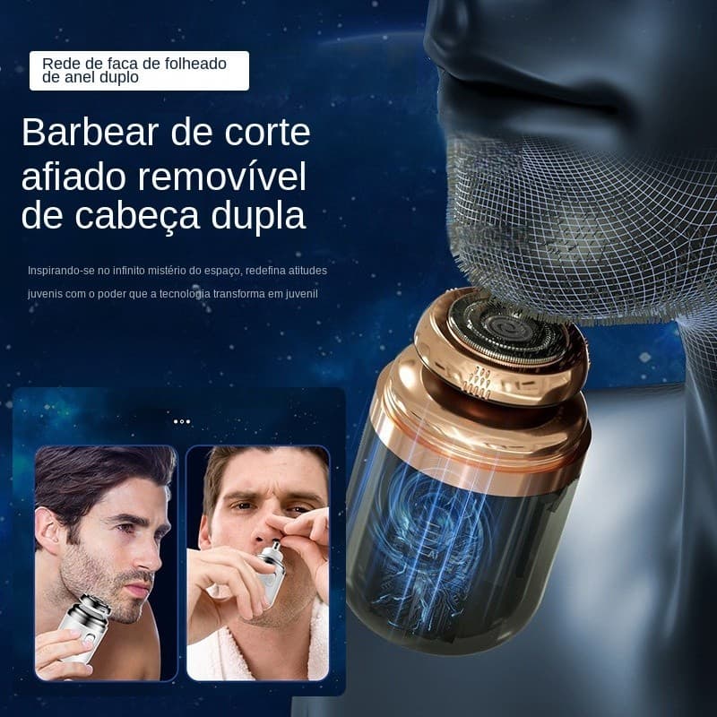 Mini Barbeador Elétrico Portátil Recarregável lâmina flutuante cápsula Barbeador masculino leve e durável