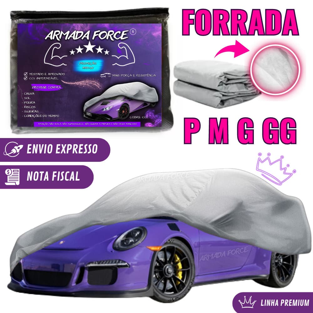 Capa de Cobrir Carro Armada Force Forrada Sem Forro e Forrada 100% Impermeável Sol Chuva Poeira