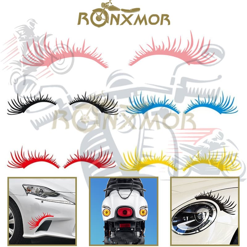 RONXMOR 2 Pcs Adesivo De Cílios Postiços Para Carro Farol Engraçados Decalques De Decoração De Lâmpada De Cabeça Automát