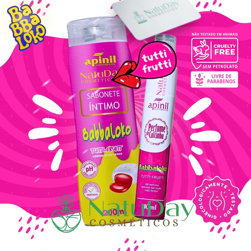 Kit Higiene Feminina Sabonete Líquido + Spray Perfumado Tutti Frutti