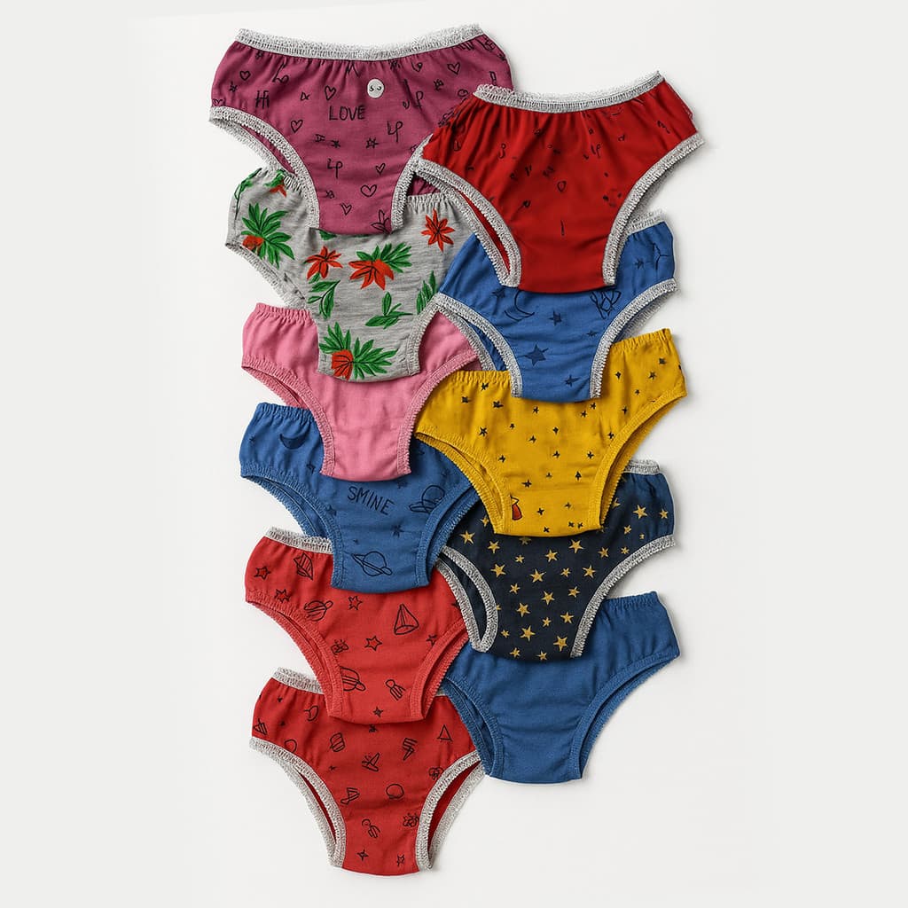 Kit Com 10 Calcinha Infantil Estampada Confortável De 2 a 9 Anos Meninas Criança Com Forro