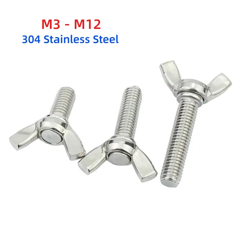 M3 M4 M5 M6 M8 M10 M12 304 Parafusos De Asa Borboleta De Aço Inoxidável Polegar De Cabeça De Aperto Manual