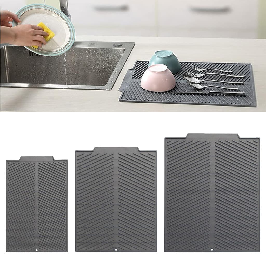 1PC S/M/L Esteira De Secagem De Prato De Silicone , Panelas Drenagem Para Utensílios De Cozinha Tapetes Antiderrapantes