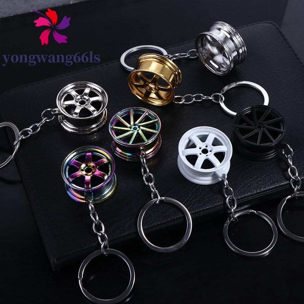 YONGWANG Chaveiro De Roda De Carro , Porta-Chaves De Aro De Pneu De Cubo Liga , Mini INS De Personalidade , Peças Automo