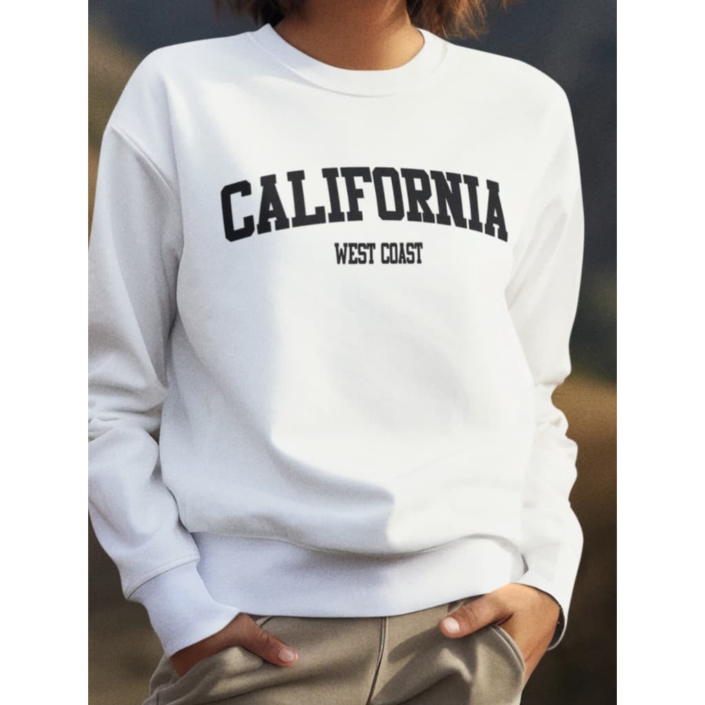Moletom Feminino California Blusa De Frio Casaco Outono Inverno Quentinho Algodão Flanelado