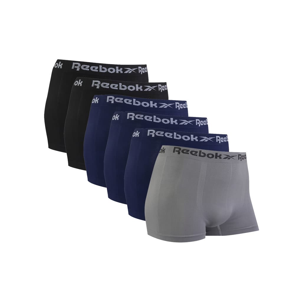 Kit 6 Cuecas Boxer Masculinas Reebok Original Microfibra Premium Sem Costura Confortáve