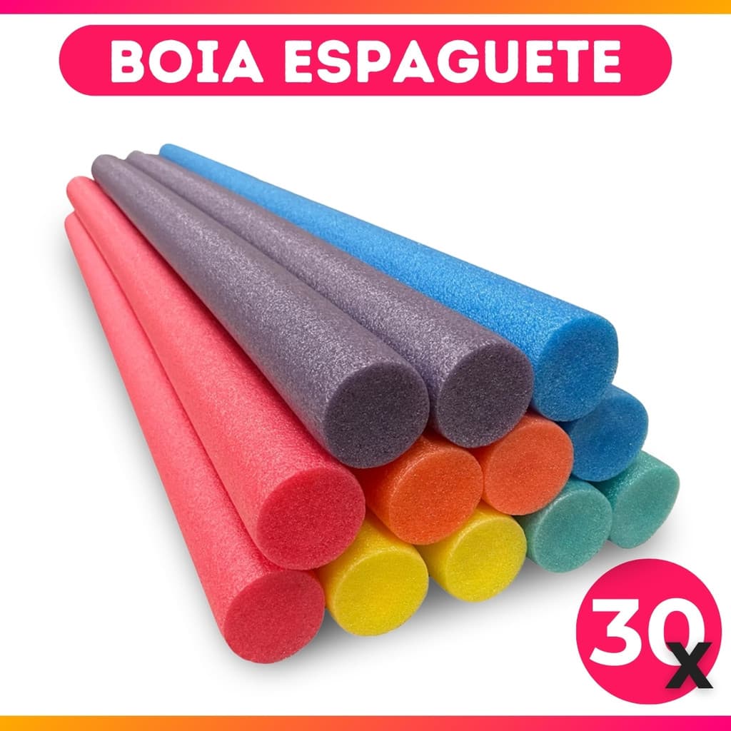 30 Unidades Boia Espaguete Macarrão Flutuador Sem Furo Piscina Natação