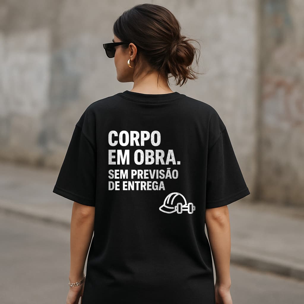 Camiseta Feminina de Academia Caimento Largo 100% Algodão