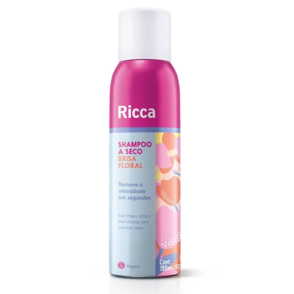 Shampoo A Seco Brisa Floral Ricca Belliz 150ML - Cabelos limpos a seco
