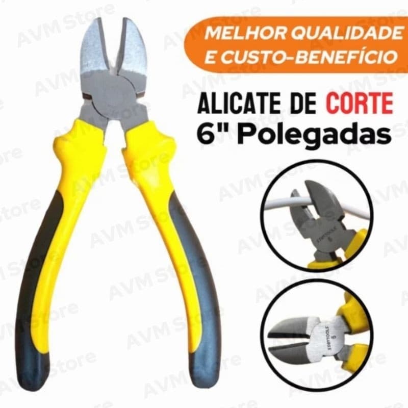 Alicate de Corte Diagonal Meia Cana 6'' Profissional Cabo Emborrachado