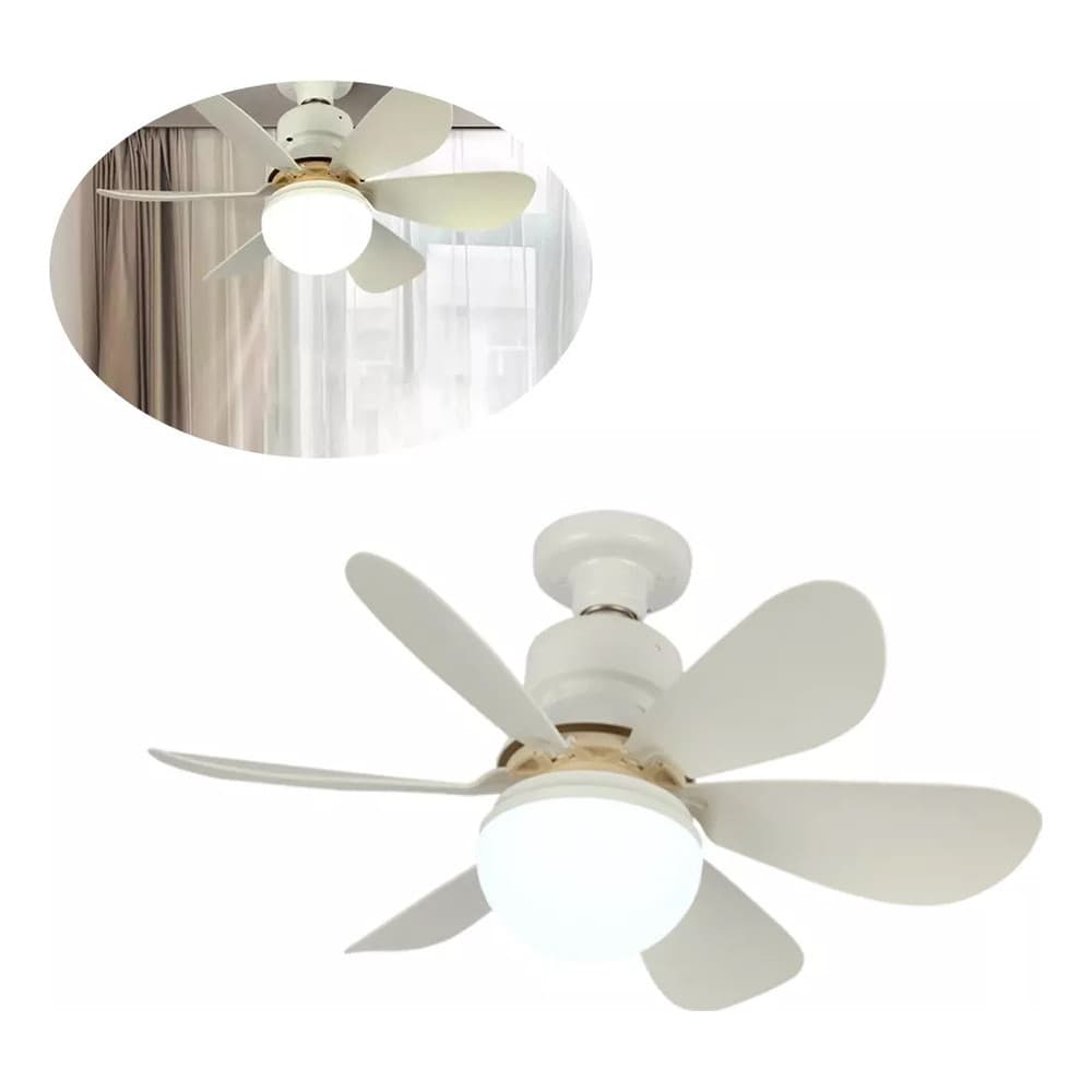 Ventilador De Teto Silenciado Pequeno Led De Controle