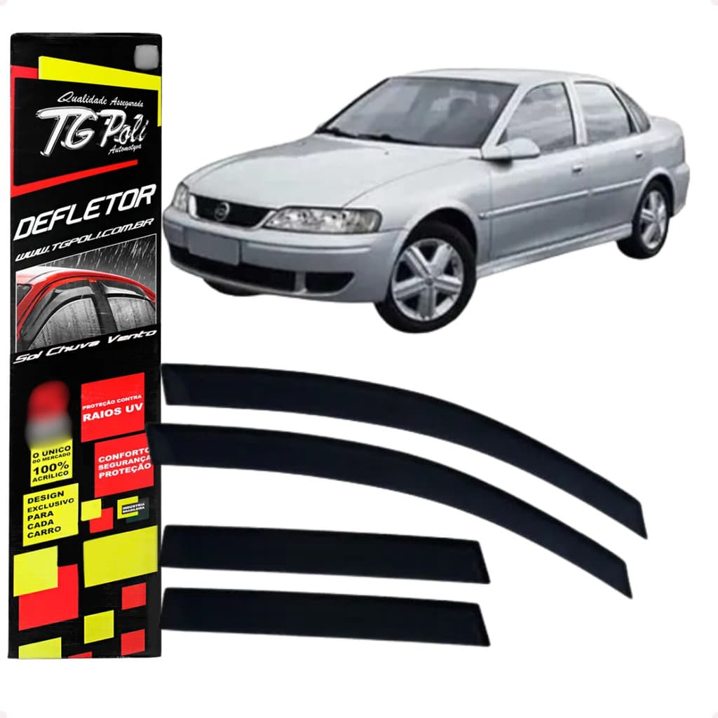 Jogo Calha de Chuva Defletor Chevrolet Vectra 1997 1998 1999 2000 2001 2002 2003 2004 2005 04 Portas