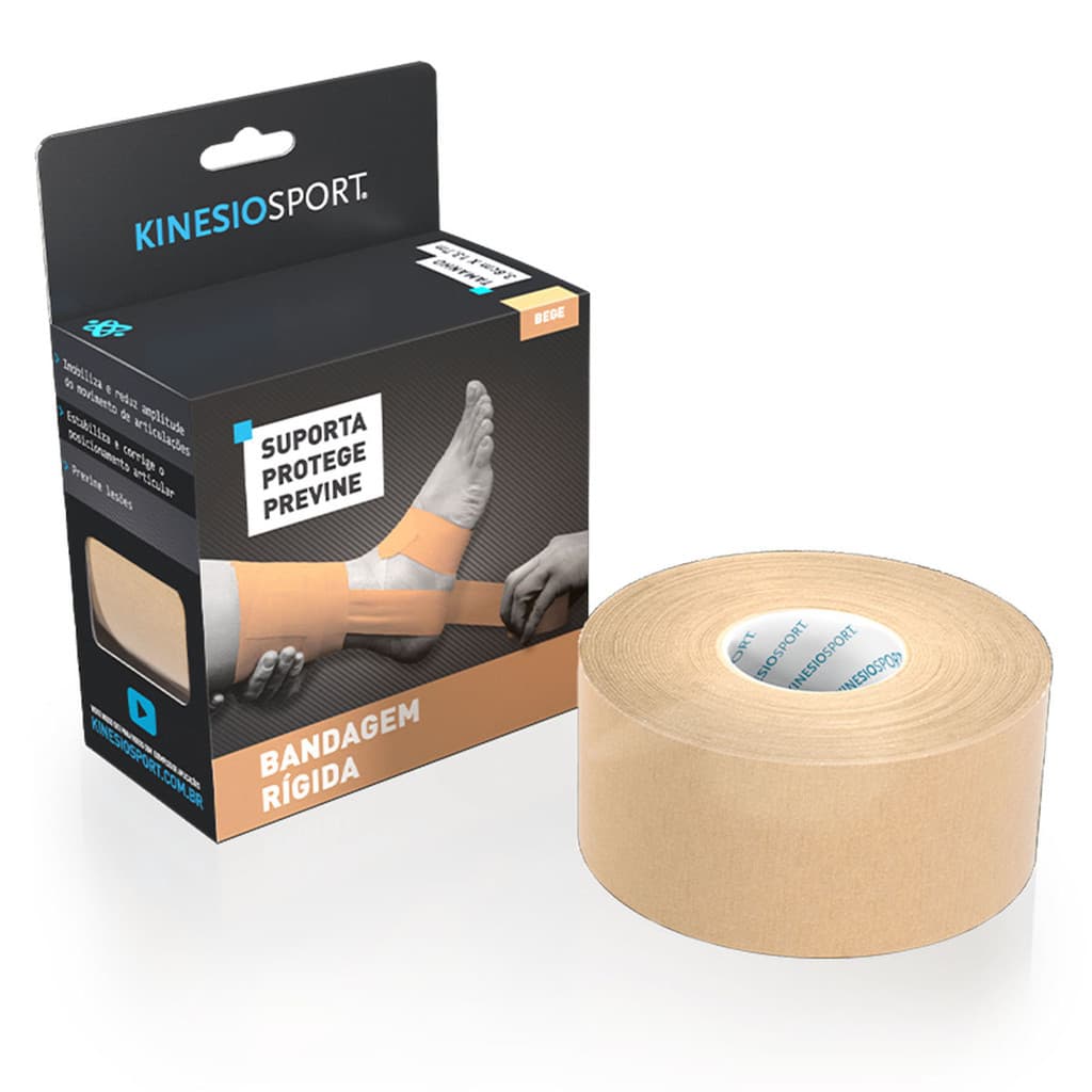 Bandagem Rígida KinesioSport KSRT-046, 3,8cm x 13,7m, Bege