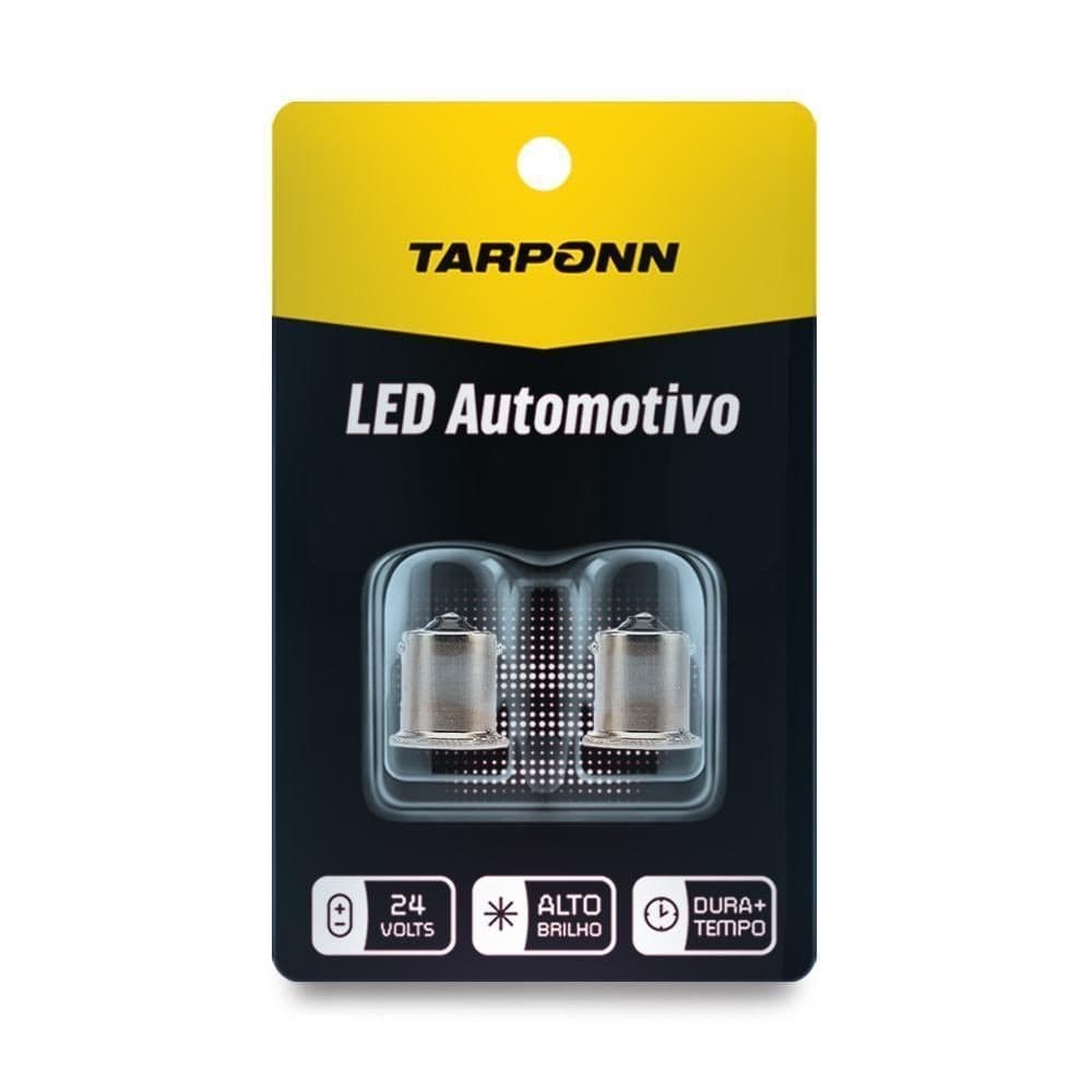Par Lâmpada Led Ba9s 22 Leds 24v 6000k Tarponn