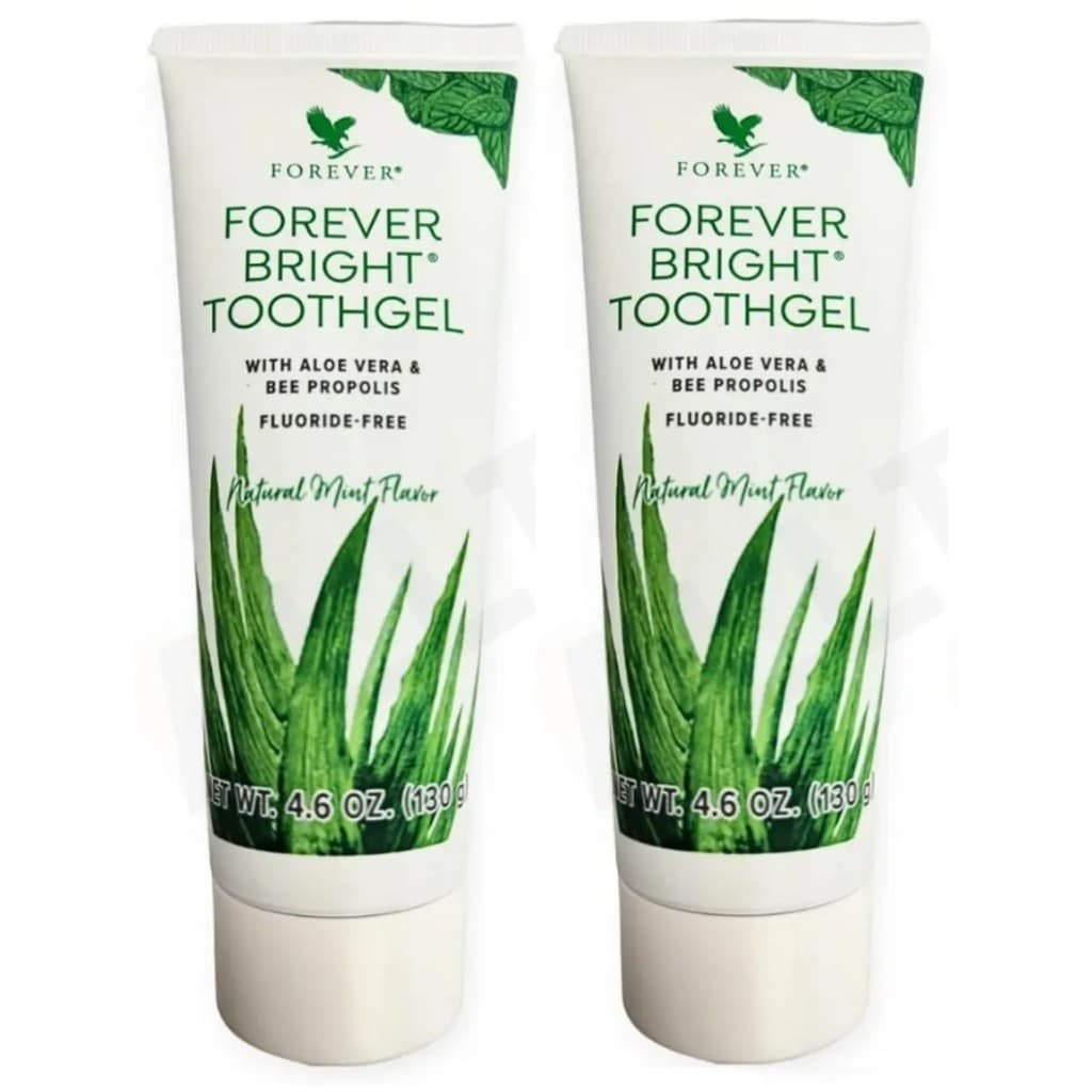 2 Tubos Gel Dental Vegetariano Forever Bright Toothgel 130g Kit 02 Unidades