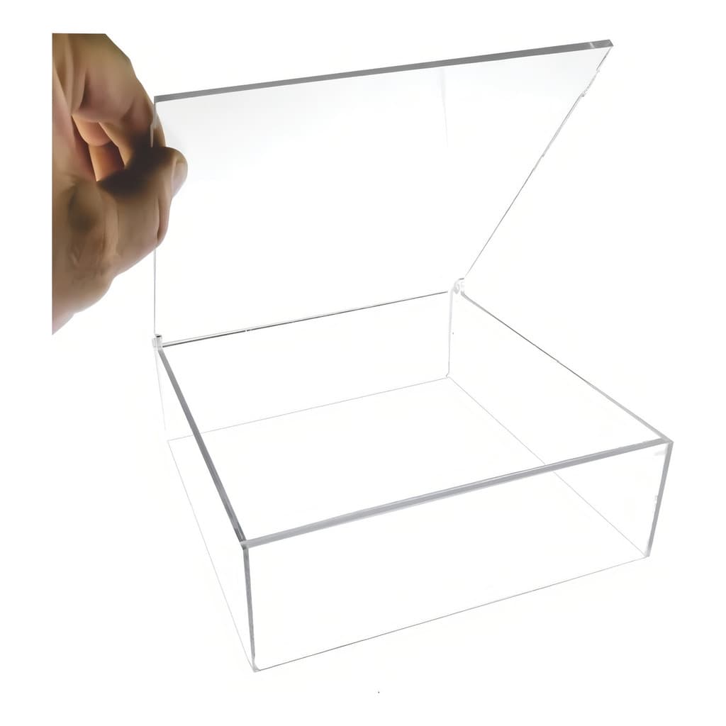 Caixa Organizadora Acrilica URBAN STUDIO 20x20x5cm Transparente Tampa Flip