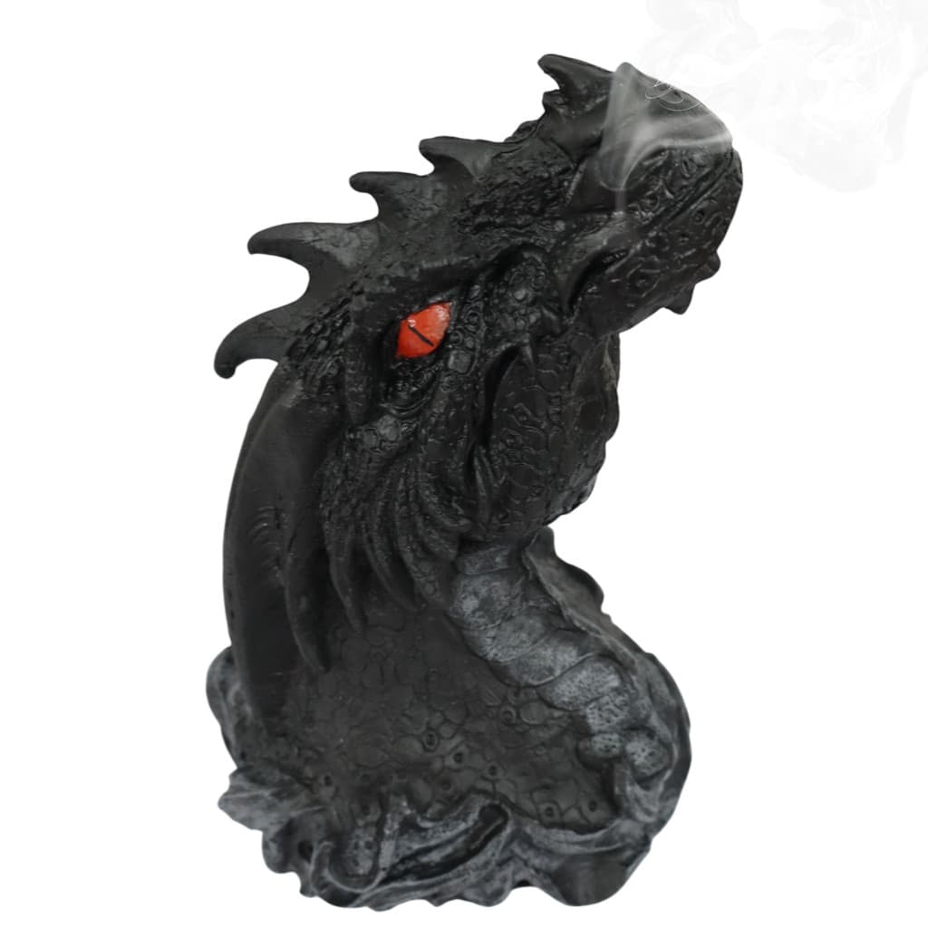 Incensario Cabeça de Dragão Medieval  Black fumaça porta incenso vareta