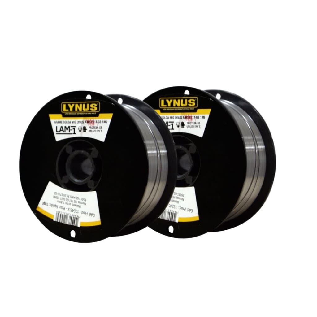 Kit 2 Arames de Solda MIG 0,8mm Tubular Sem Gás Lam 1 Lynus