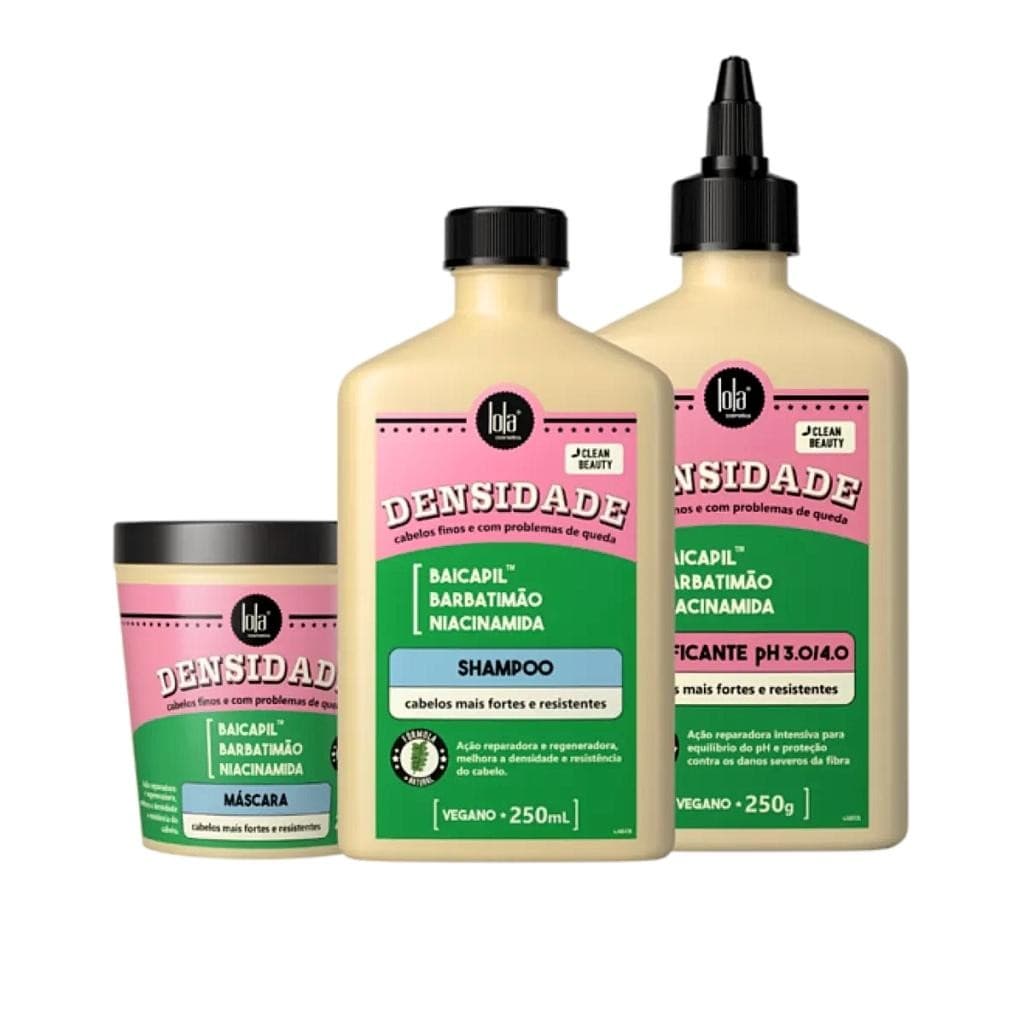 Kit Densidade Lola Cosmetics 3 Itens - Shampoo + Acidificante + Máscara