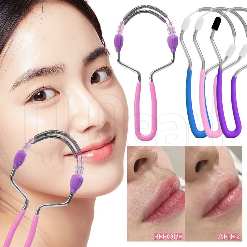 Removedor De Pêlos Faciais-Rolo De Mola Portátil-Depilador Facial-Ferramenta Indolor De Remoção Para Queixo , Bochecha ,