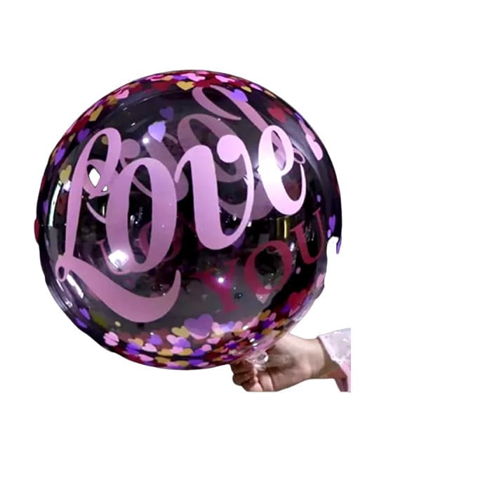 Balão Bubble reutilizável 50 Cm Customizado Love