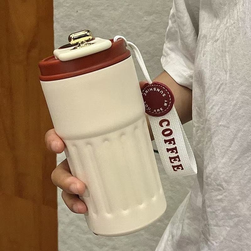 Garrafa Térmica 420ml Com Display LED - Copo Café De Inox Portátil Para Viagem