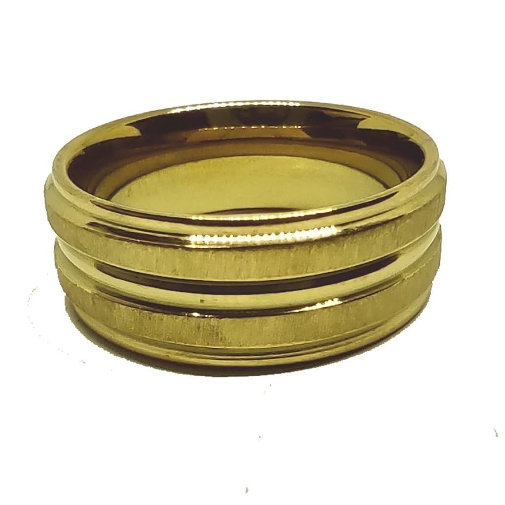 Aliança Casamento Noivado  AÇO INOX - NÃO DESCASCA Banho Ouro -A-87