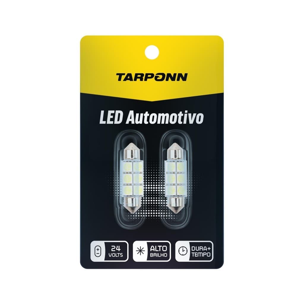 Par Lâmpada LED Torpedo SJ-5050-6SMD-41MM 24v 6000k Tarponn