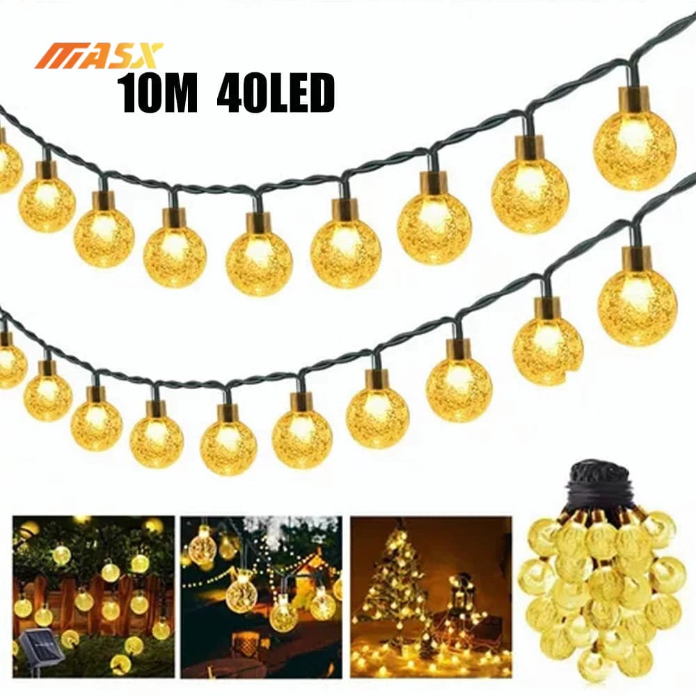 10m 40 LED Cordão Para Biscoitos De Cristal Branco Quente