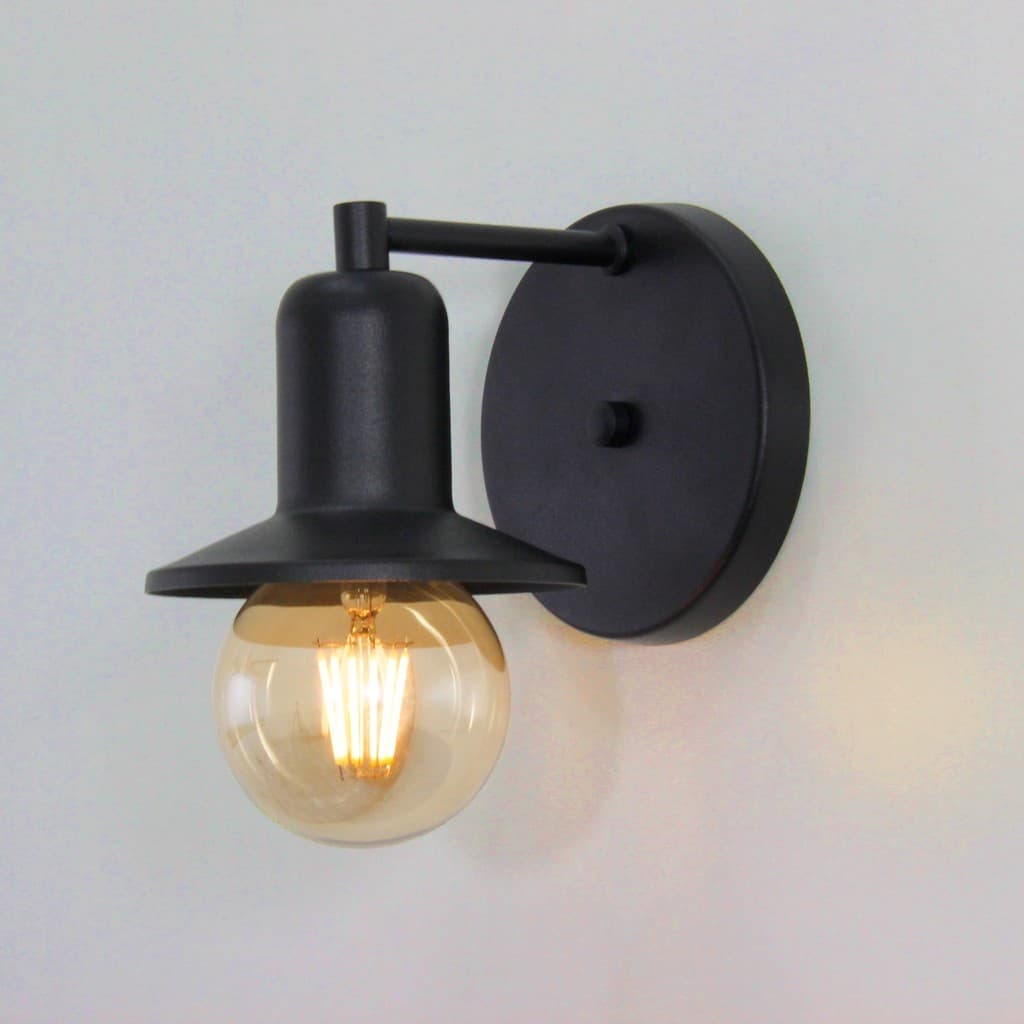 Arandela Fit ALX134 Retro Preta Colonial Muro Parede