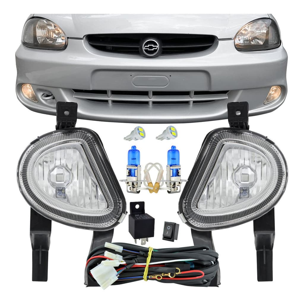 Kit Completo Farol Milha Auxiliar Corsa 2002 2001 2000 Classic 2003 A 2009