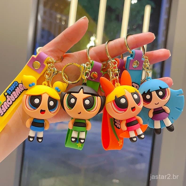 Anime O Chaveiro Powerpuff Girls Boneca Bolsa Escolar Pingente