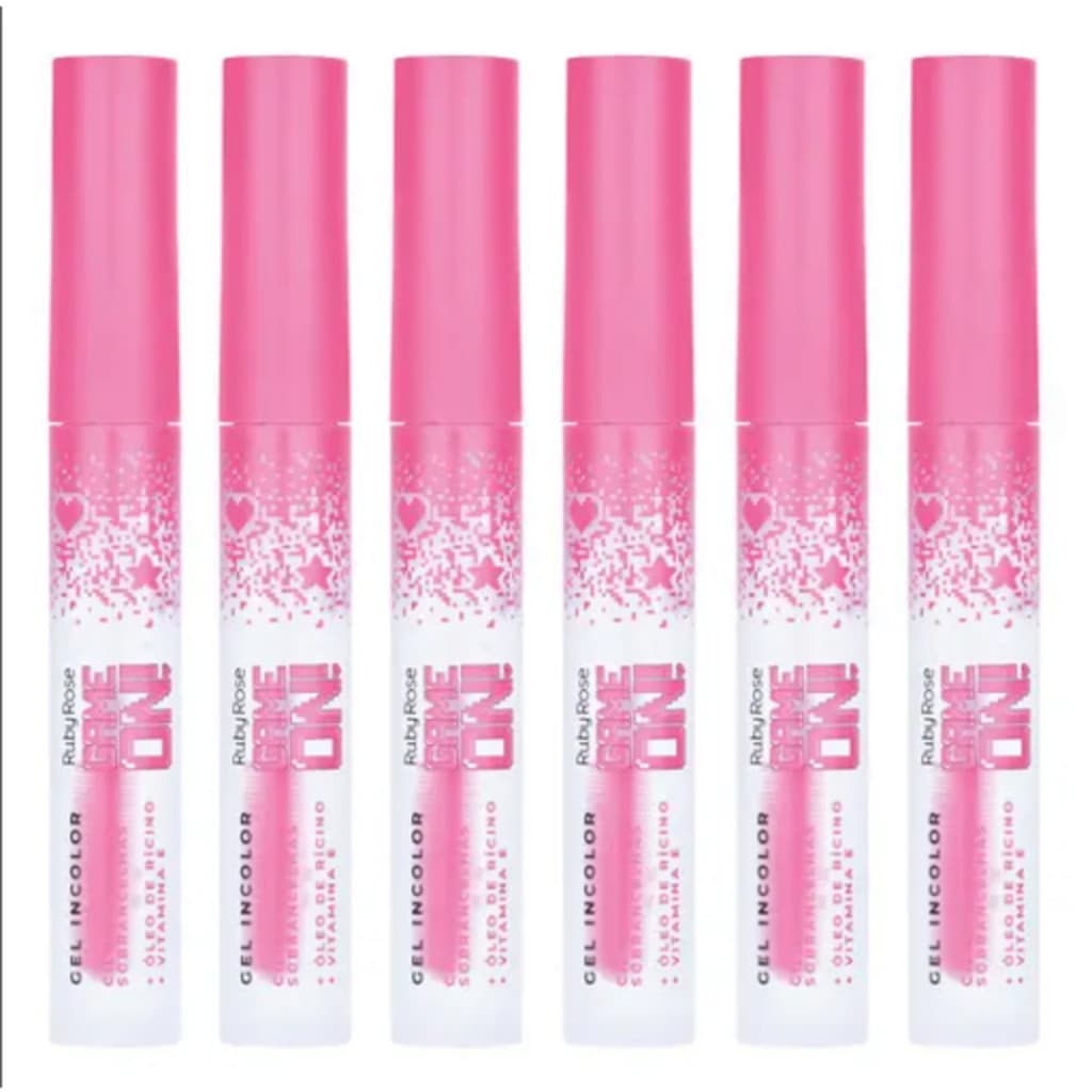 Best Seller Kit 6 Gel Incolor Ruby Rose Cilios Sobrancelhas Atacado