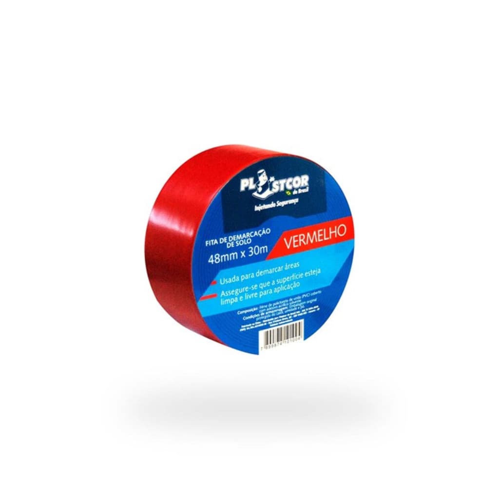 FITA DE DEMARCACAO VERMELHO 48MM X 30MTS - PLASTCOR