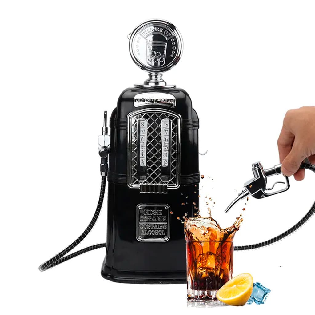 Dispenser de Bebidas Bomba de Gasolina Retrô Decoração Vintage - Preta