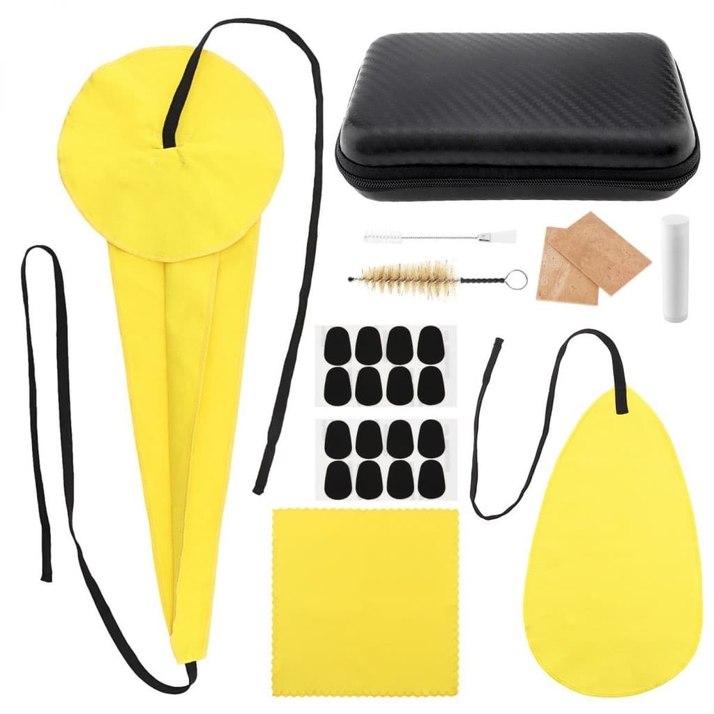 Kit De Panos De Limpeza De Saxofone De Algodão De Microfibra Conjunto De Pano Amarelo Sax