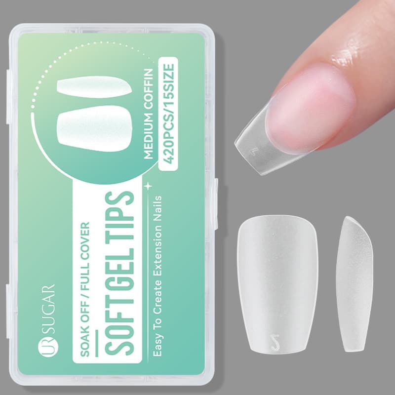 UR SUGAR 420 Pçs Fosco Macio Gel Dicas De Unhas Cobertura Completa Falsas Para Extensões Acrílicas Artificiais De Amênd