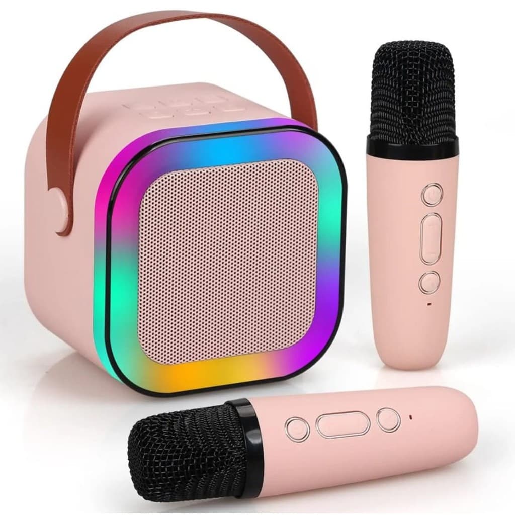 CAIXINHA DE SOM KARAOKE BLUETOOTH C/ 2 MICROFONES