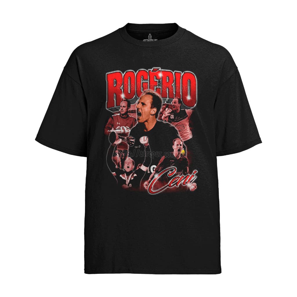 Camiseta Algodão Unissex Graphic tee Rogério Ceni SP Idolo Adulto ao Plus Size Moda Tr