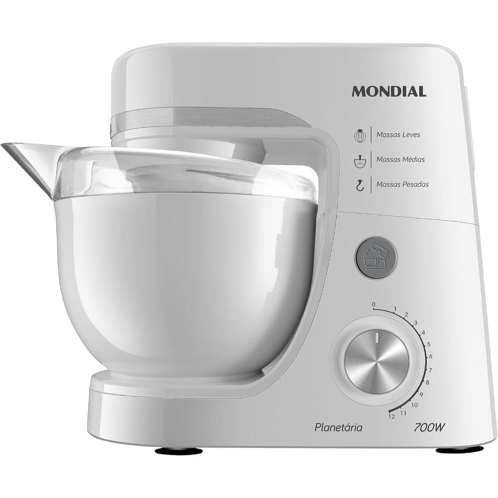 Batedeira Planetária Branca 4,5l 700w 127v - bp-03-w - Mondial