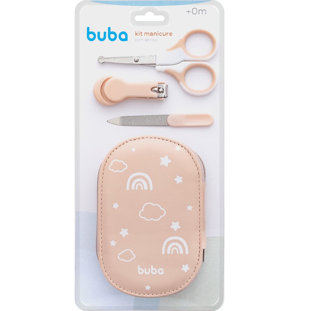 KIT MANICURE COM ESTOJO VIAGEM BUBA TESOURA CORTADOR LIXA