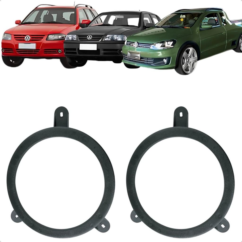 Par de Aro Adaptador para Alto-Falante Gol Parati 4 Portas Saveiro Compatível Som Automotivo Encaixe Perfeito
