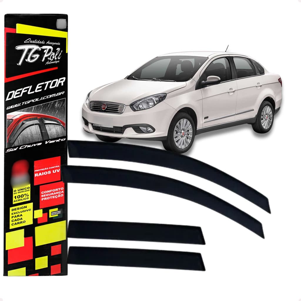 Calha de Chuva Defletor Fiat Grand Siena 4 Portas 2012 A 2021 Original TG Poli