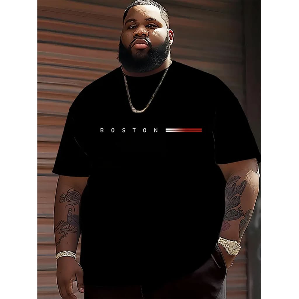 Camiseta Plus Size Básica Boston Camisa 100% Algodão do G1 ao G5