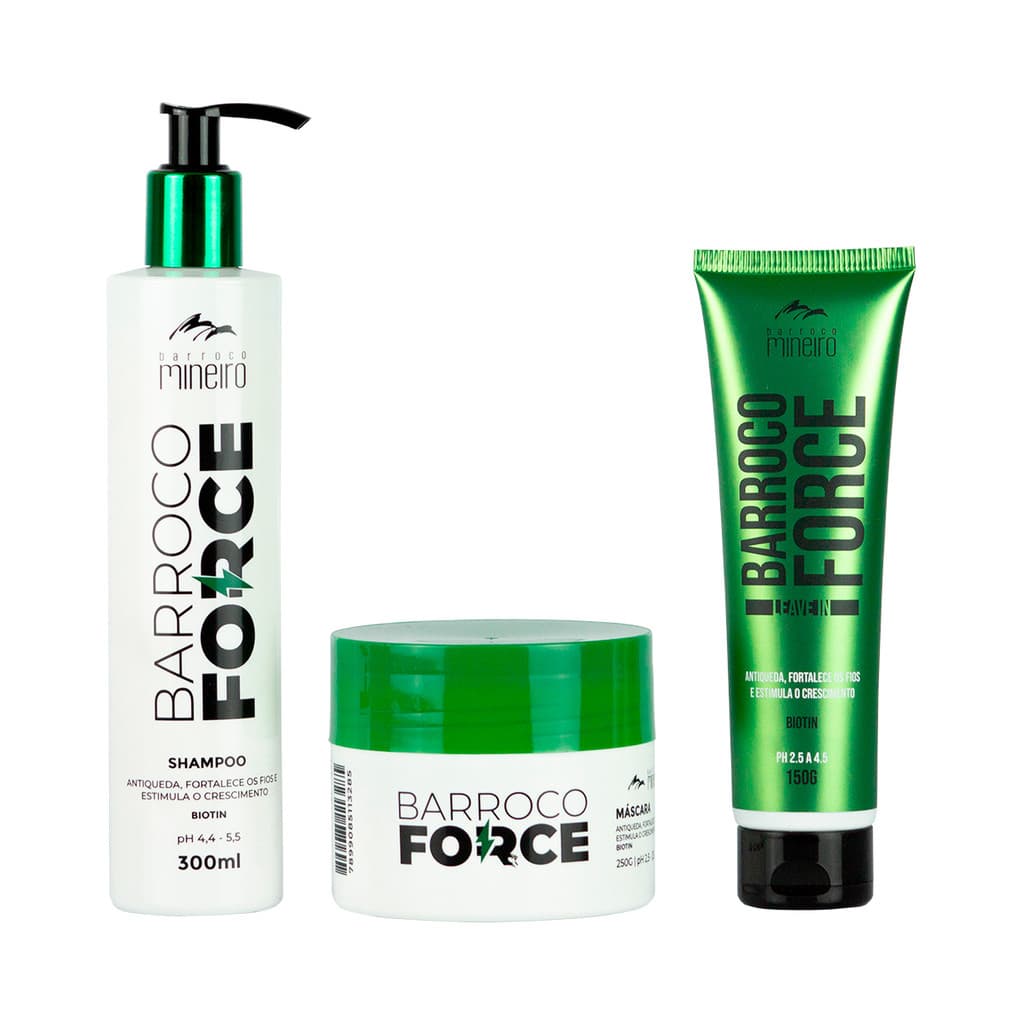 Kit Barroco Mineiro Force Shampoo + Mascara + Leave In