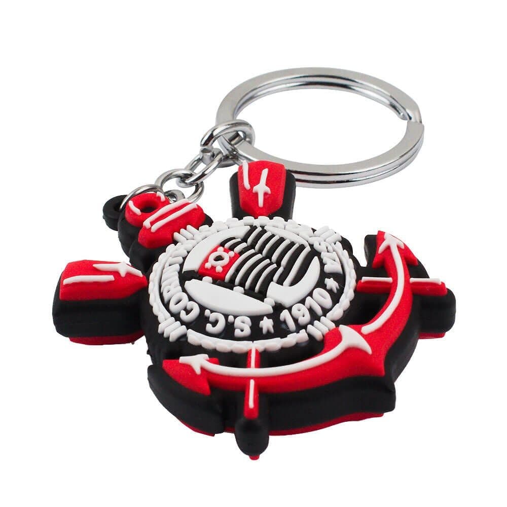 Chaveiro 3D Formato Brasão Corinthians 6cm PVC - Times KF006-1-B